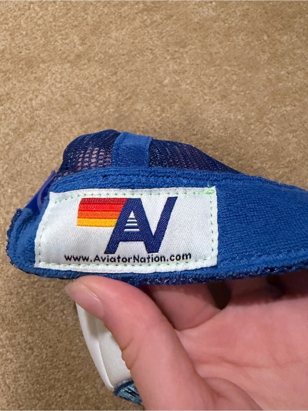 Aviator Nation Blue Trucker Hat - Rock and Roll Patch - Picture 2 of 2
